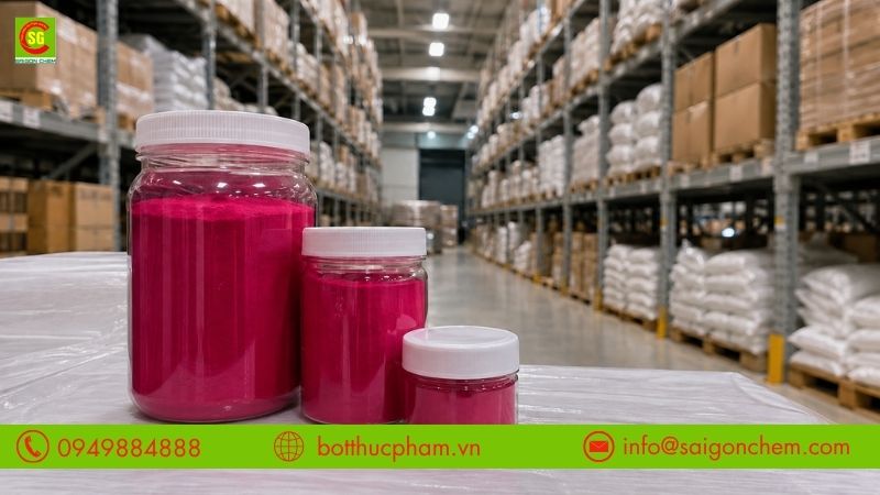 Bột Thực Phẩm - Địa chỉ phân phối màu hồng cánh sen Erythrosine uy tín tại TPHCM